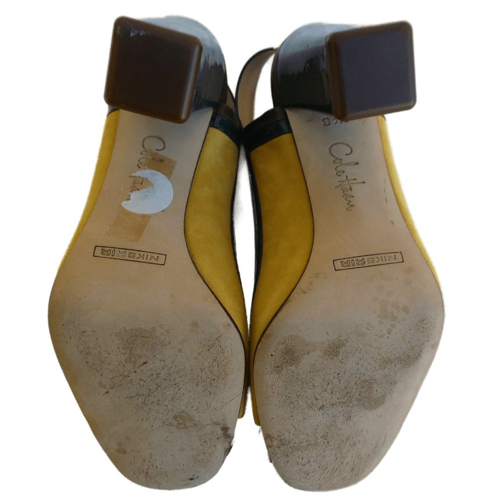 Cole Haan x Nike Air Block Heels Suede Leather Sling Back Buckle Strap 9.5 B - Picture 8 of 10